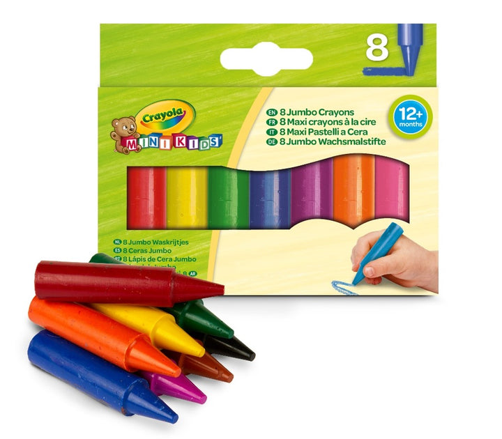Crayola | Mini Kids Jumbo Waskrijtjes | 8 stuks | 1+