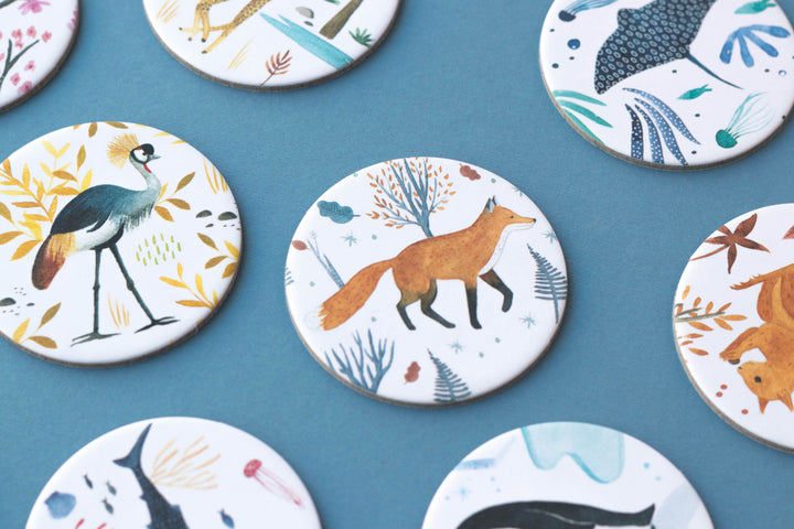 Detail van Wildlife Memory met een vos en andere wilde dieren
