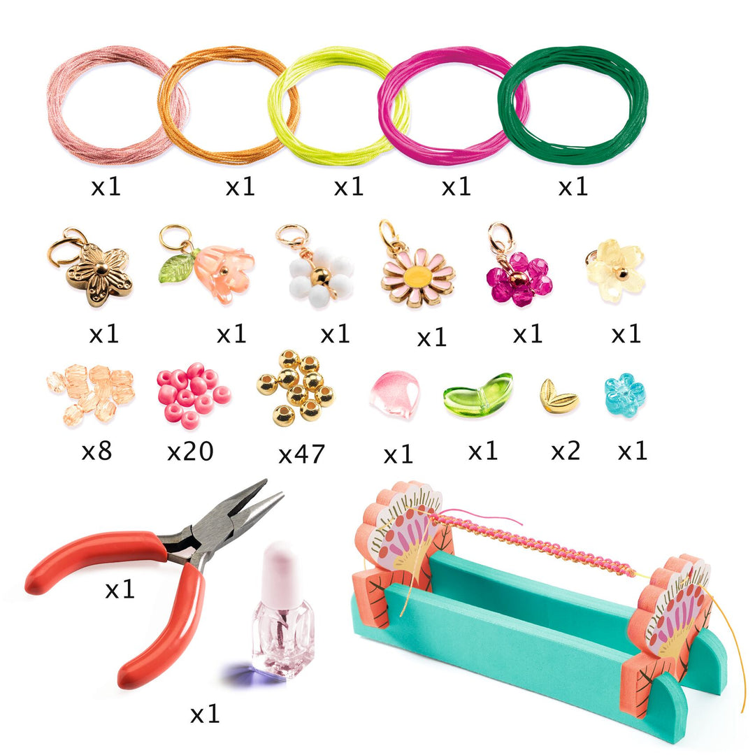 Djeco | Roze macraméarmbanden | 8-13 jaar - detail van de inhoud