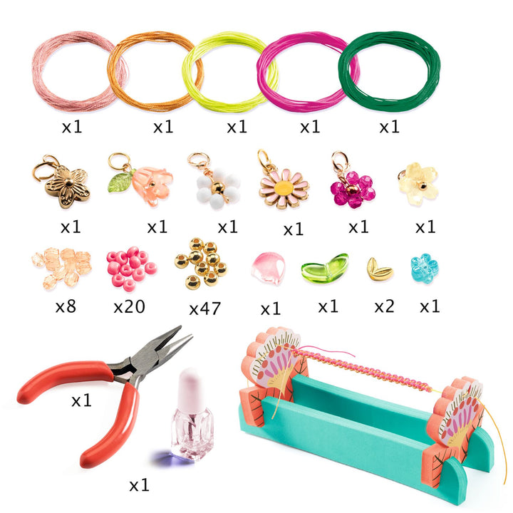 Djeco | Roze macraméarmbanden | 8-13 jaar - detail van de inhoud
