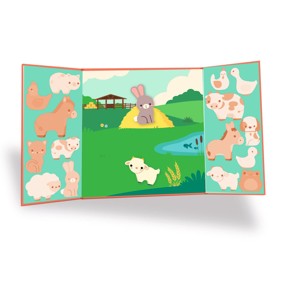 Djeco | Reusable stickers | Farm animals | 18 months+ - contents and example result