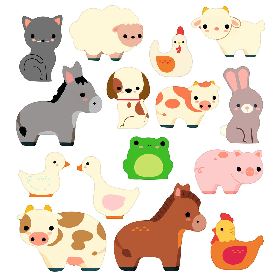 Djeco | Reusable stickers | Farm animals | 18 months+ - detail of the contents
