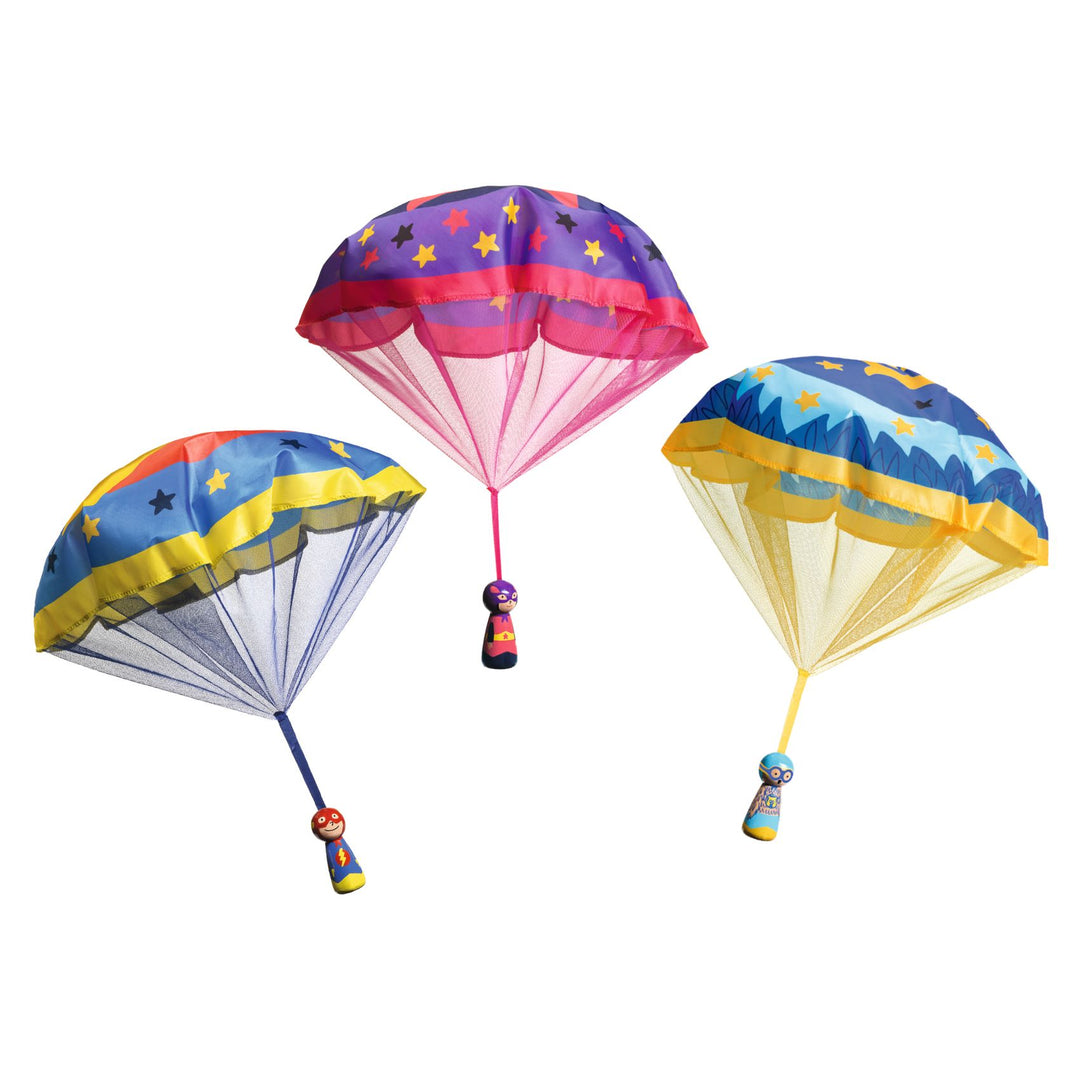 Djeco | Flying Heroes parachutist | Assorted | 4+ - contents and example result