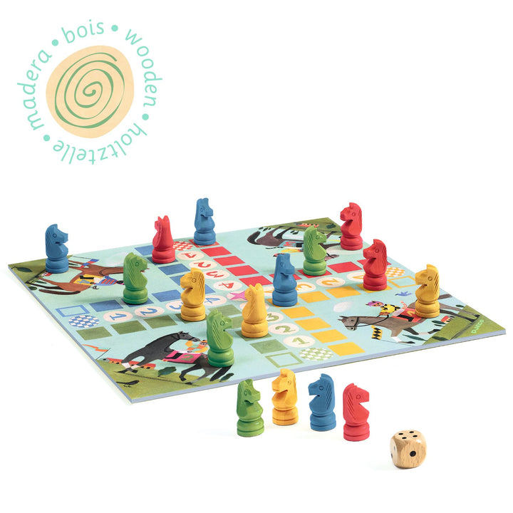 Djeco | Paardjesspel Junior | 4-8 jaar - inhoud en voorbeeldresultaat