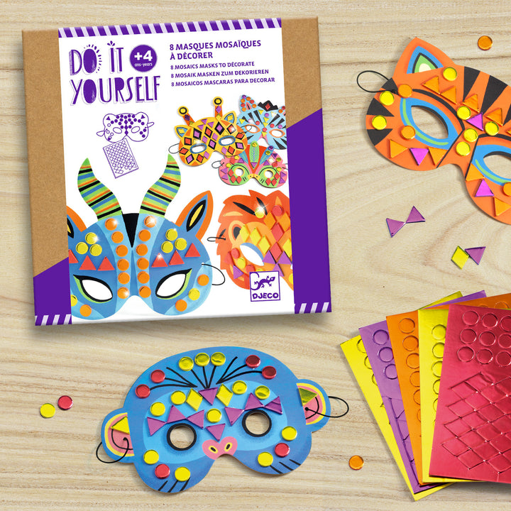 Djeco | Jungle-maskers versieren | 8 stuks | 4+ - product in gebruik