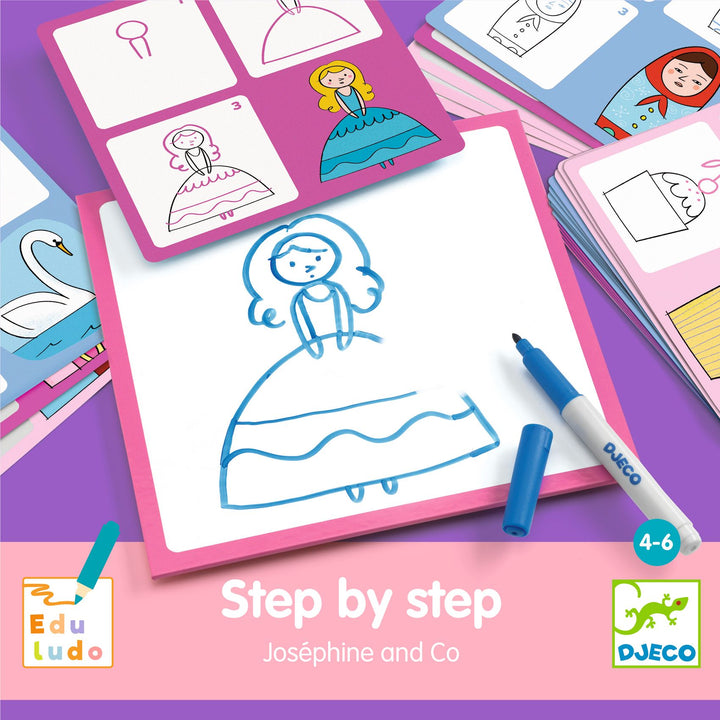 Djeco | Eduludo | Drawing Step by Step | Joséphine &amp; Co | 4-6 jaar