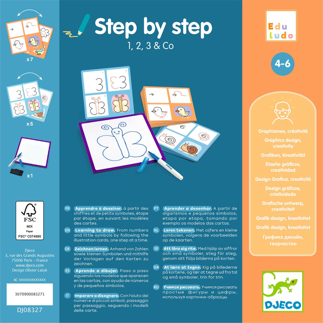 Djeco | Eduludo | Drawing Step by Step | 1, 2, 3 &amp; Co | 4-6 jaar