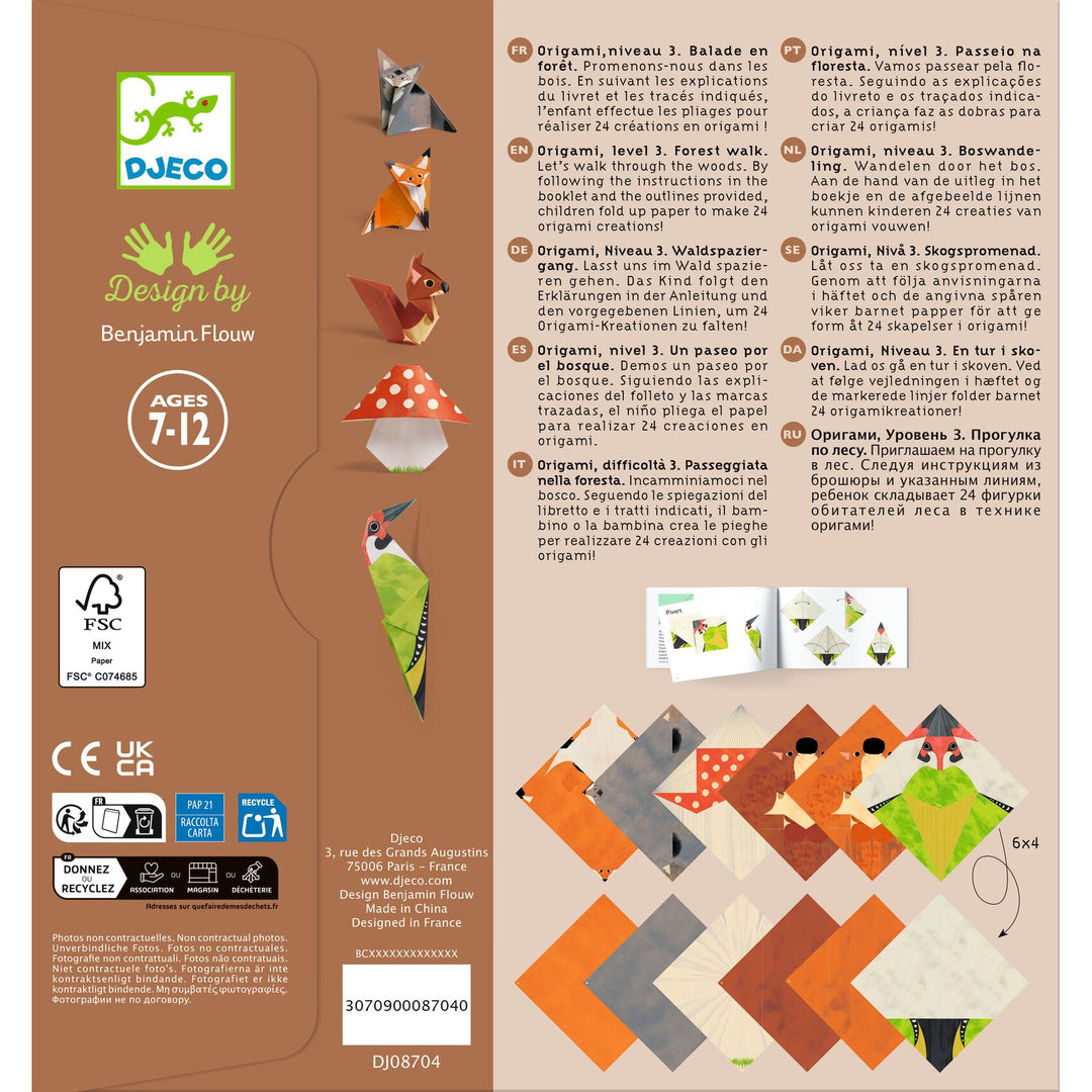 Djeco | Origami | Forest walk | 7-12 years - back of the packaging