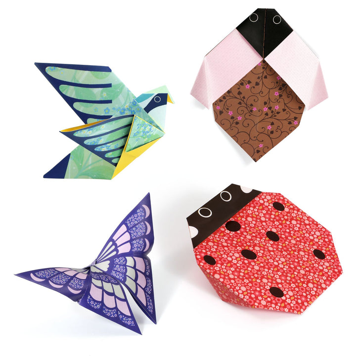 Djeco | Origami | In mijn tuin | 5-8 jaar - inhoud en voorbeeldresultaat