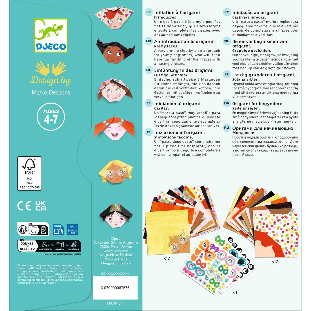 Djeco | Origami | Pretty Faces | 4-7 jaar
