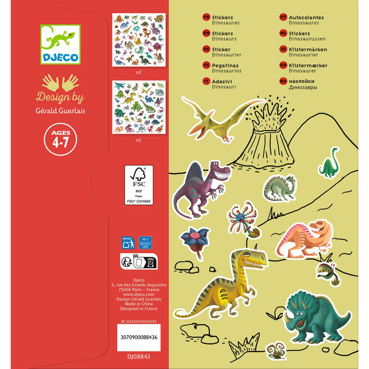 Djeco | Stickers | Dinosaurs | 160 pieces | 4+