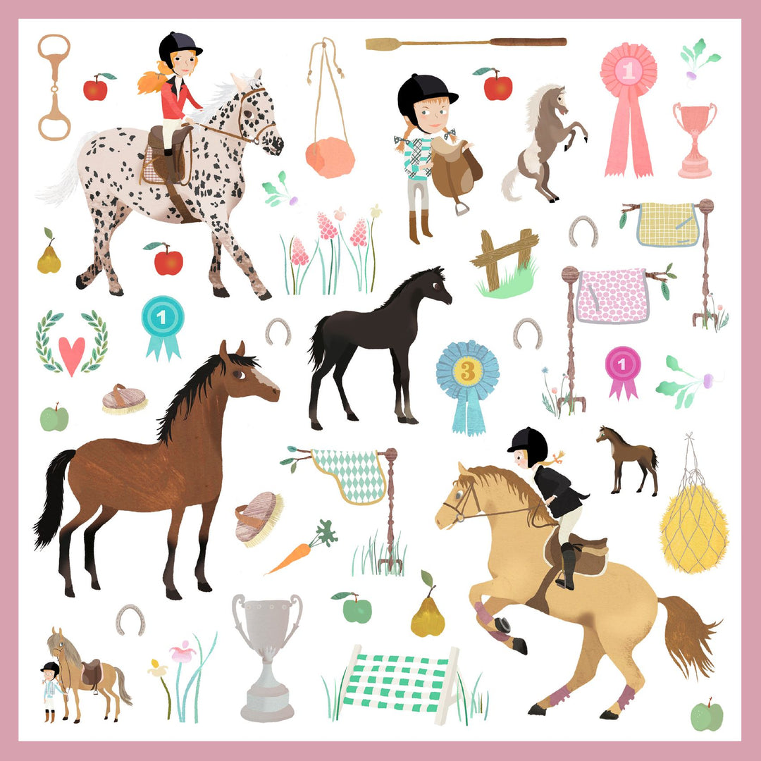 Djeco | Stickers | Horses | Paarden | 160 stuks | 4-7 jaar