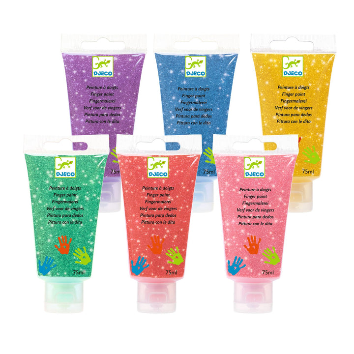Djeco | Finger Paint | 6 Tubes | Glitter | +18 months