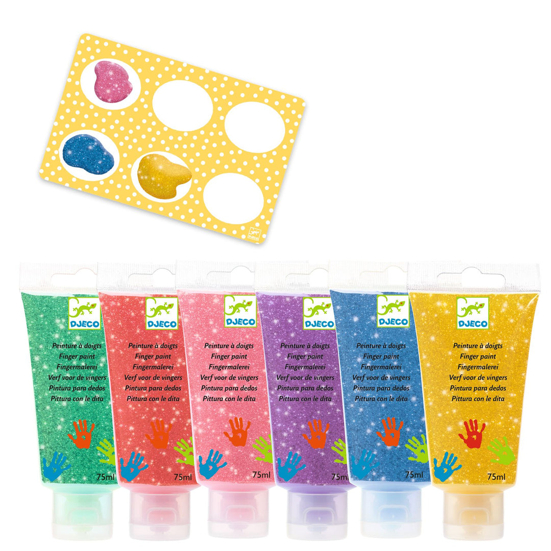 Djeco | Finger Paint | 6 Tubes | Glitter | +18 months