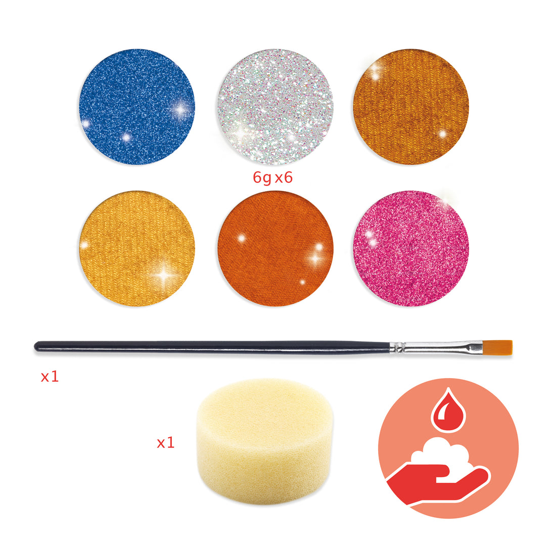 Djeco | Schmink | Palette 6 kleuren | Metallic | 3+