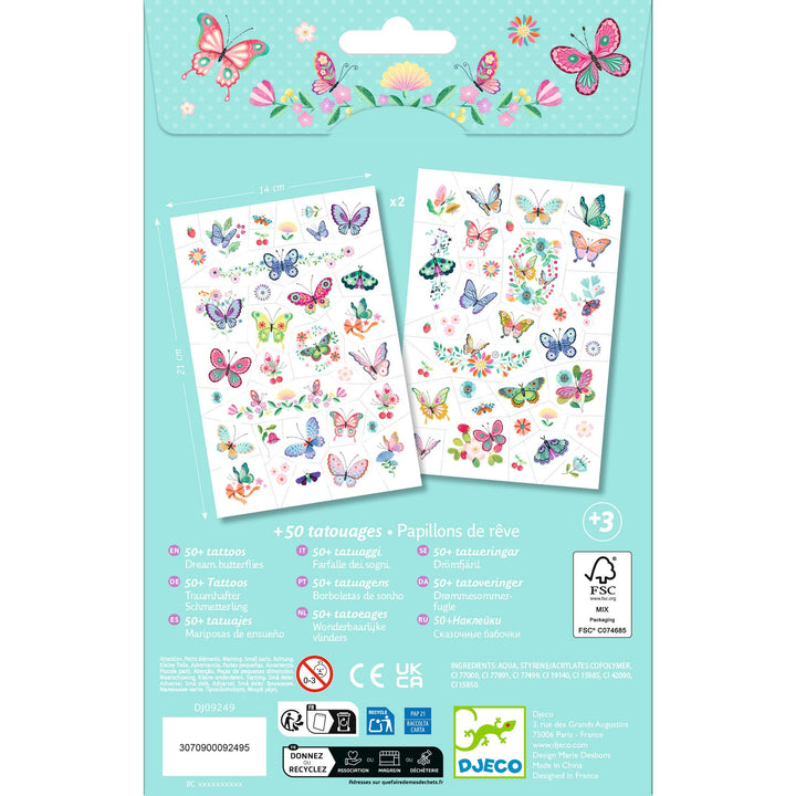 Djeco | Tattoos | Wonderbaarlijke Vlinders | 3+
