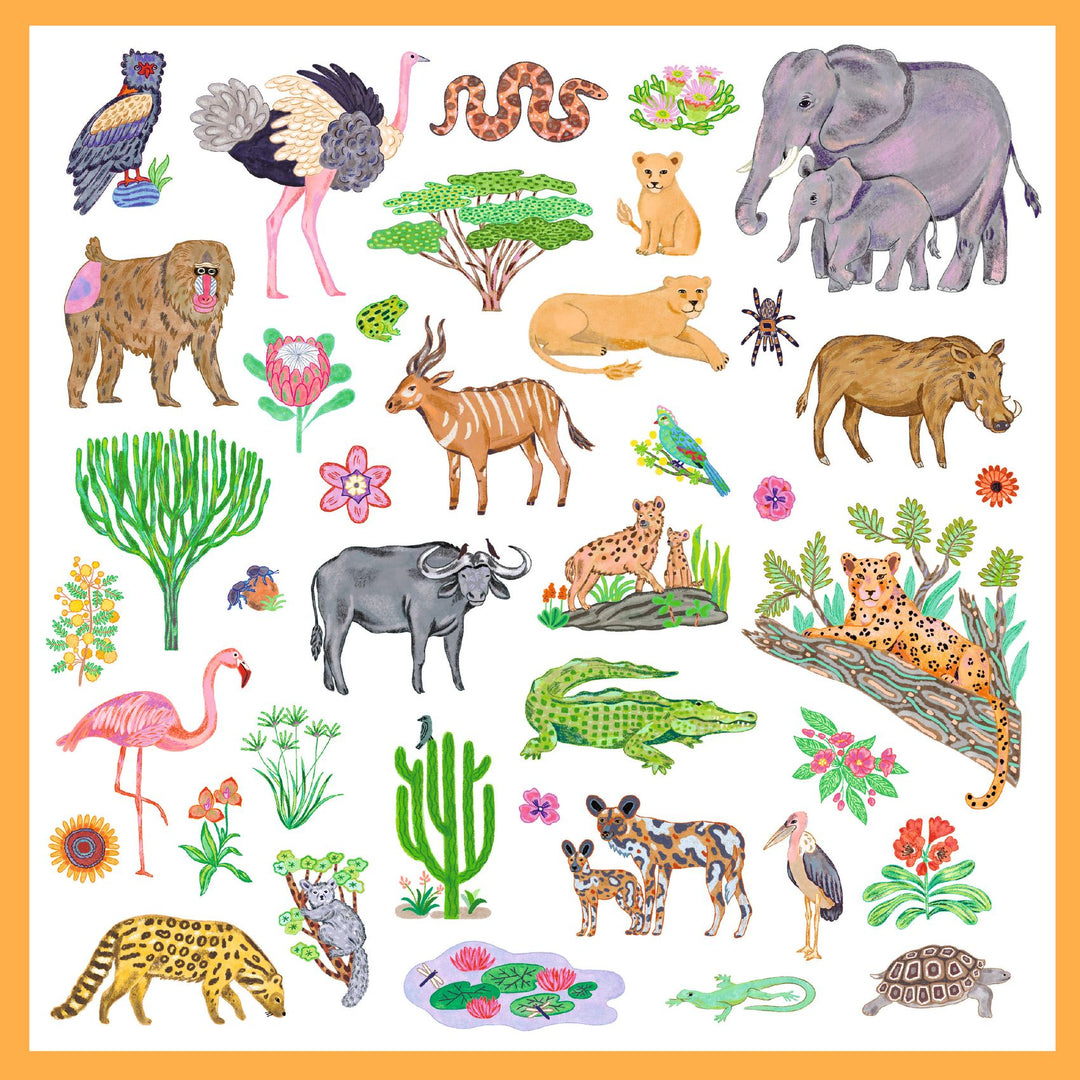 Djeco | Stickers | Kenia | Afrikaanse dieren | 160 stuks | 4-7 jaar