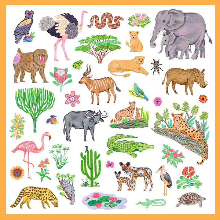 Djeco | Stickers | Kenia | Afrikaanse dieren | 160 stuks | 4-7 jaar
