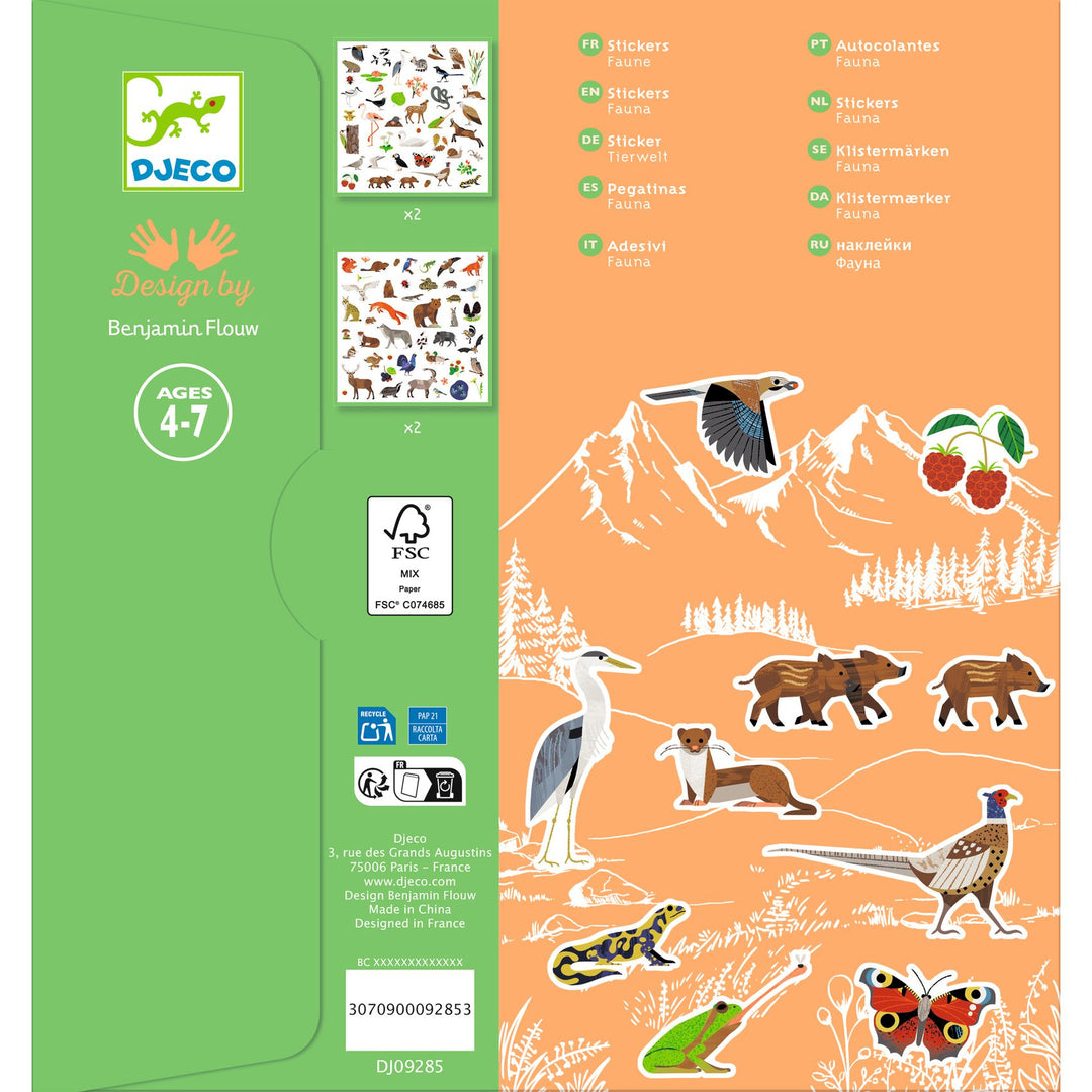 Djeco | Stickers | Fauna | 160 pieces | 4+
