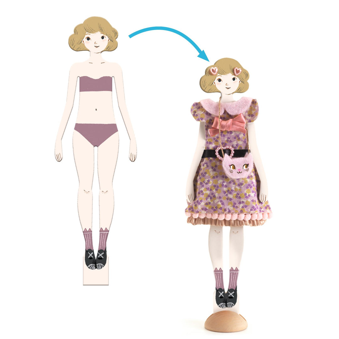 Djeco | Mode by Lucille | Modebox met echte stof | 7-12 jaar