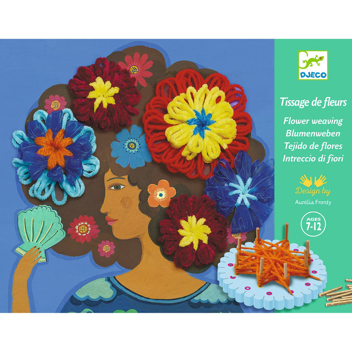 Djeco | Textielkunst | Bloemen in het haar | 7-12 jaar - voorkant van de verpakking