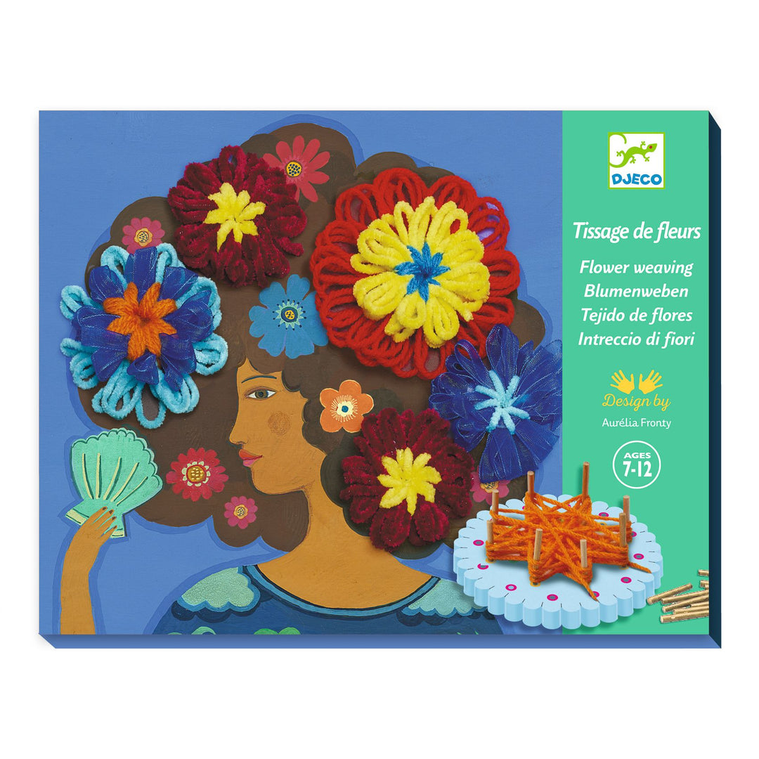Djeco | Textielkunst | Bloemen in het haar | 7-12 jaar - productverpakking in perspectief