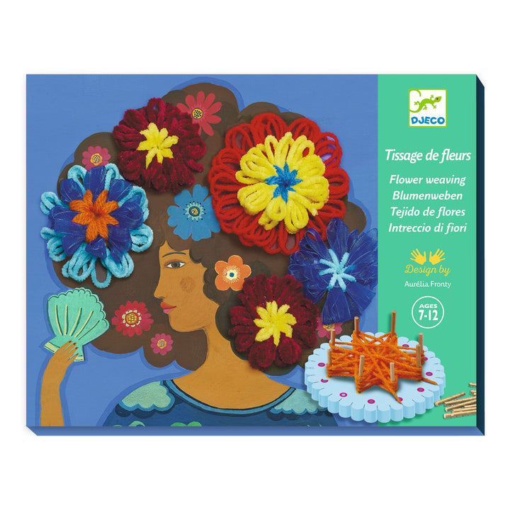 Djeco | Textielkunst | Bloemen in het haar | 7-12 jaar - productverpakking in perspectief