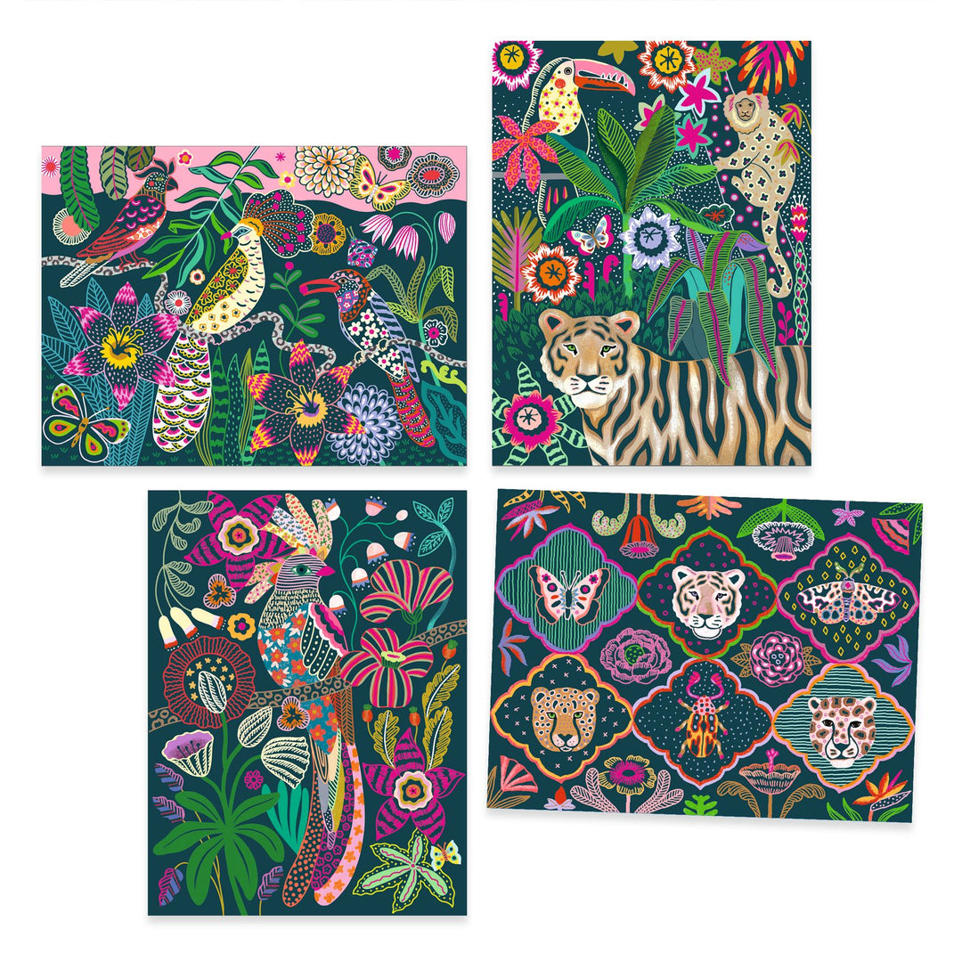 Djeco | Kraskaarten | Neon Rococo | 7-12 jaar