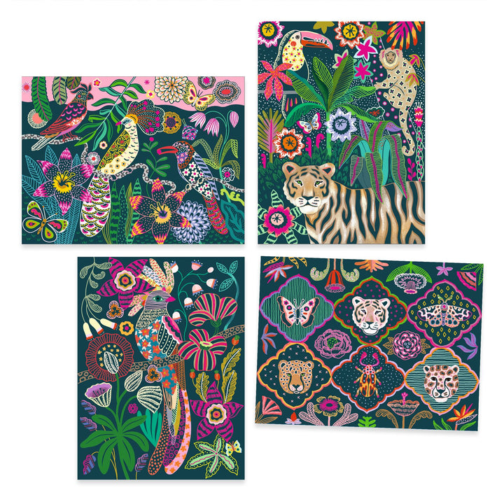 Djeco | Kraskaarten | Neon Rococo | 7-12 jaar