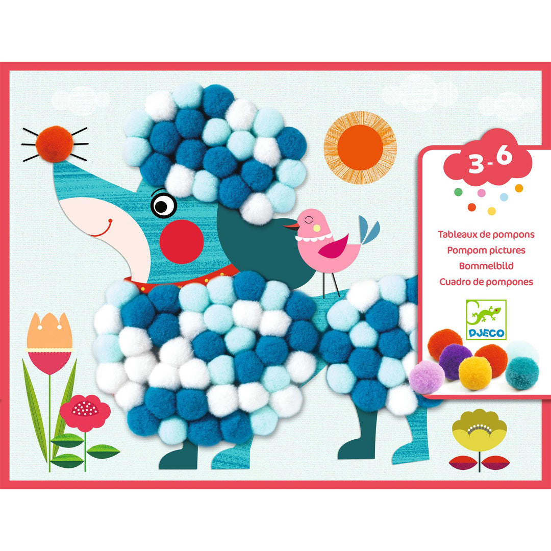 Djeco | PomPom Puppies | Collage met pompons | 3-6 jaar