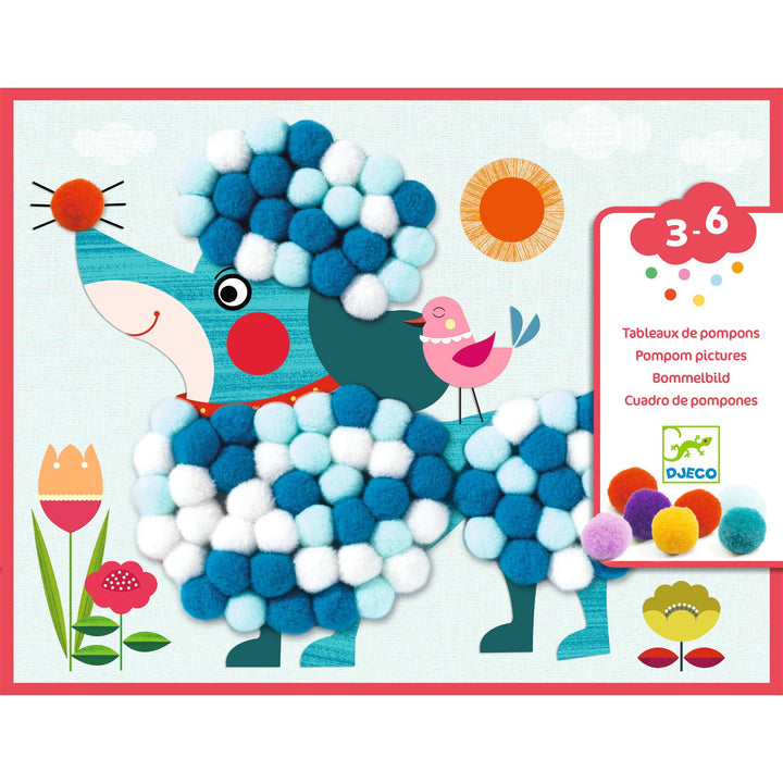 Djeco | PomPom Puppies | Collage met pompons | 3-6 jaar