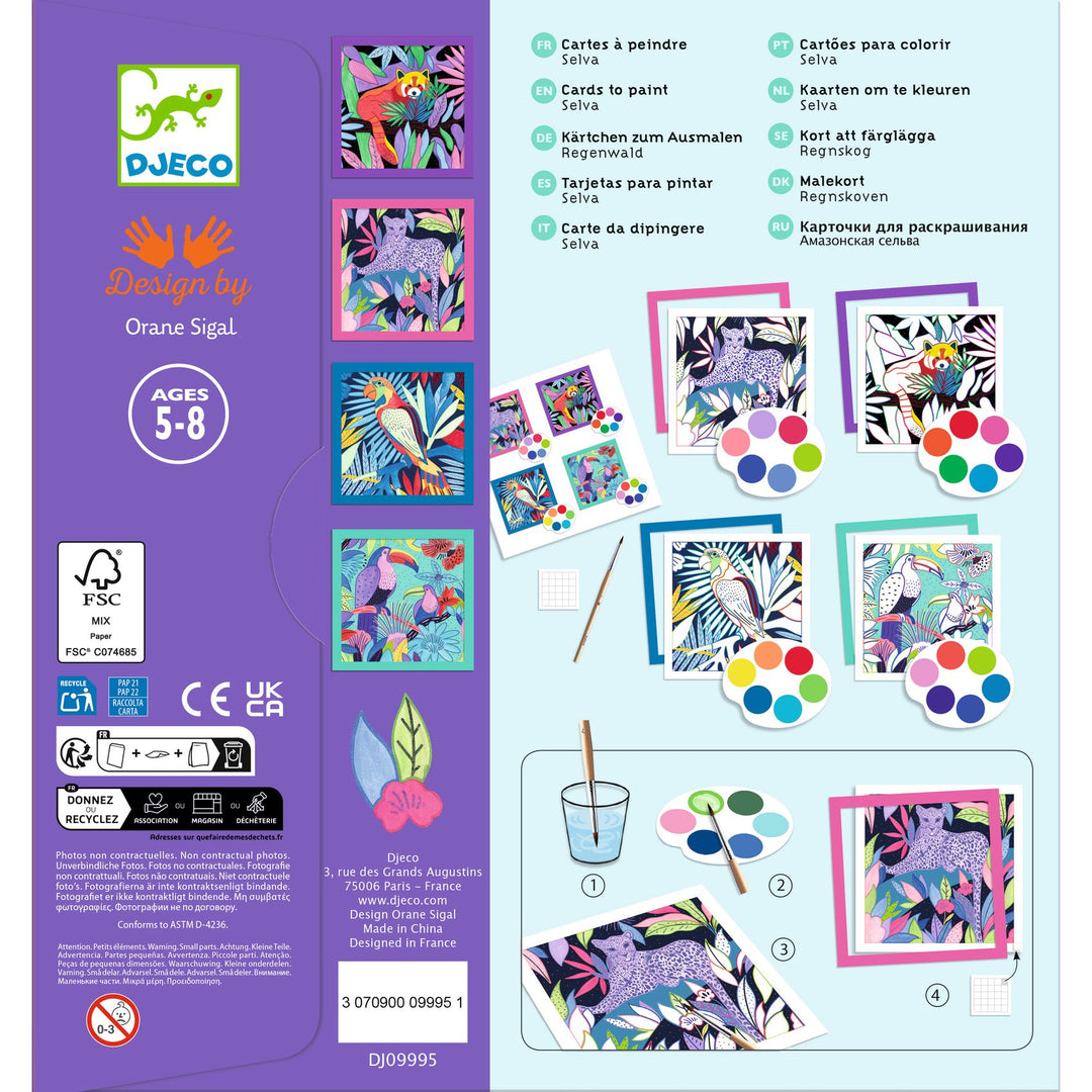 Djeco | Watercolour painting | Selva | 5-8 years - back of the packaging