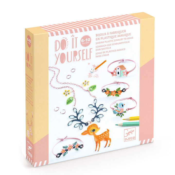 Djeco | Magic shrink plastic | The deer and the bird | 6-10 years - product packaging in perspective