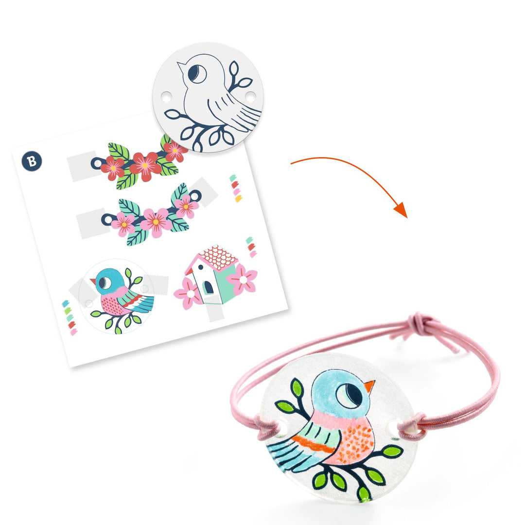 Djeco | Magic shrink plastic | The deer and the bird | 6-10 years - detail of the contents