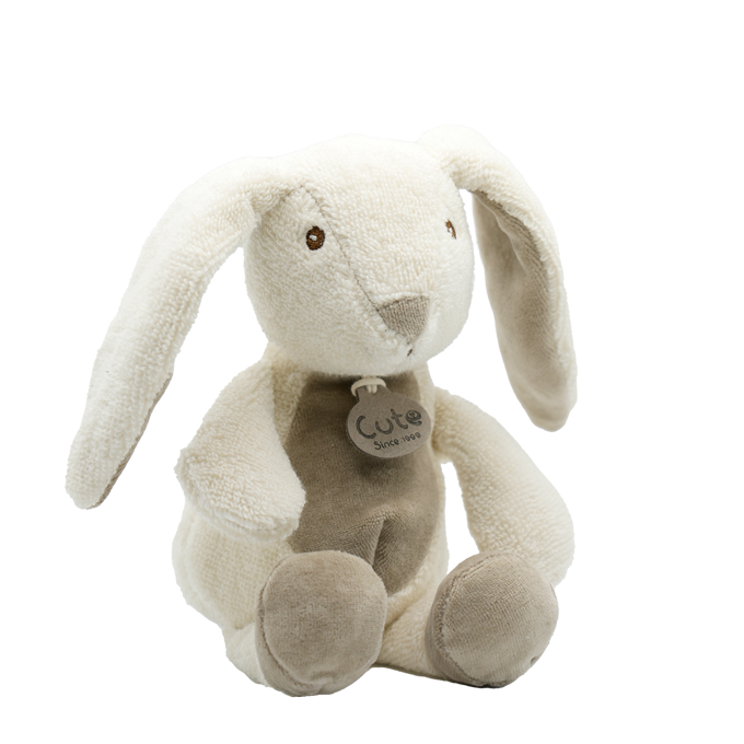 Cute by Felix knuffel Easton het ecru konijn met biologisch katoen, vooraanzicht