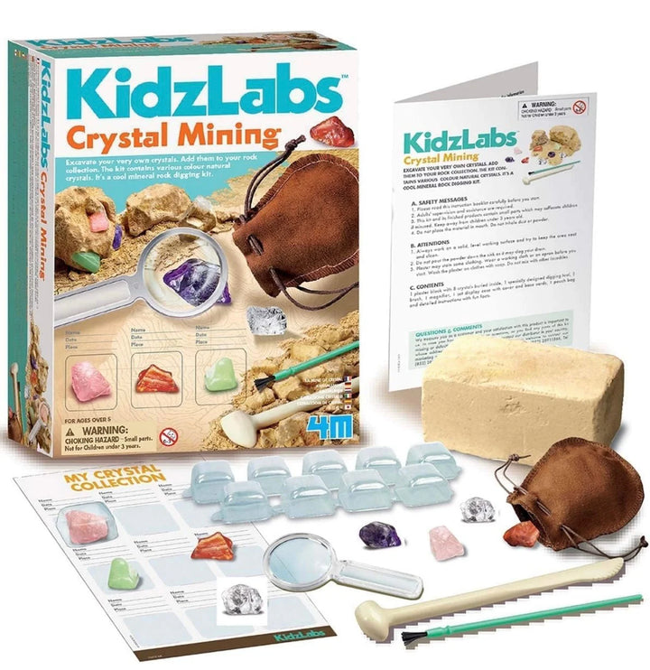 4M Kidzlabs | Opgraafkit | Graaf je eigen kristallen op | 8+