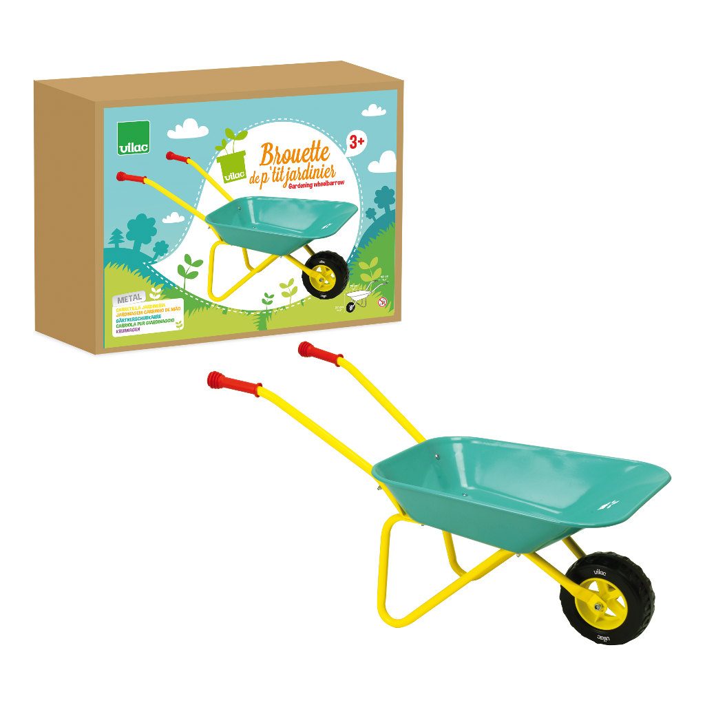Vilac | Little Gardeners | Metalen Kruiwagen | Groen | 3+