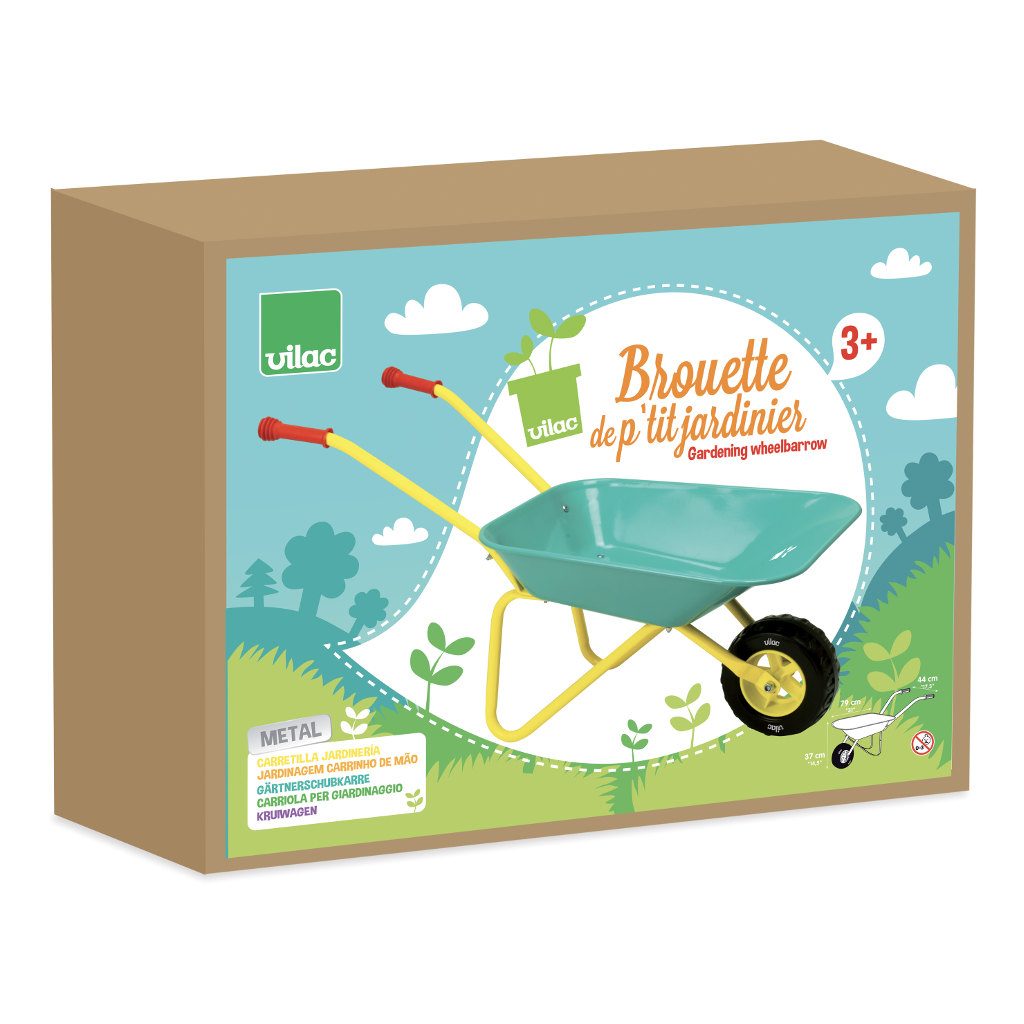 Vilac | Little Gardeners | Metalen Kruiwagen | Groen | 3+