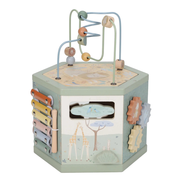 Little Dutch | Houten Activiteiten Zeshoek | Safari Friends | 33 cm | +18 mnd