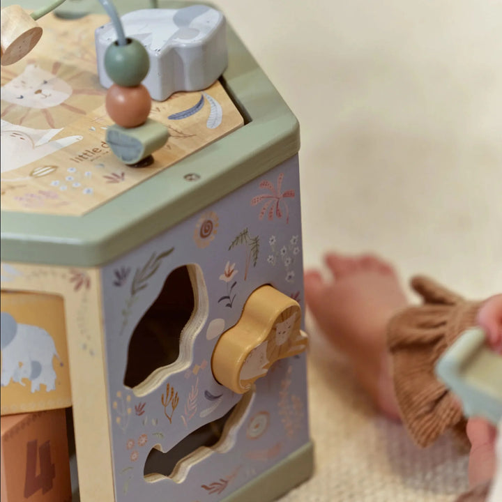 Little Dutch | Houten Activiteiten Zeshoek | Safari Friends | 33 cm | +18 mnd