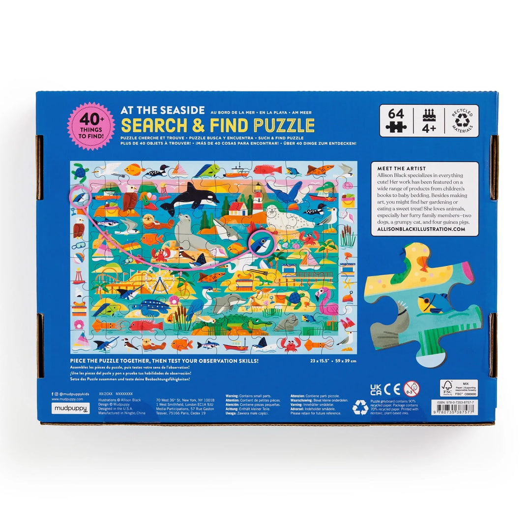 Mudpuppy | Search &amp; Find Puzzle | At the Seaside | 64 stukjes | 4+
