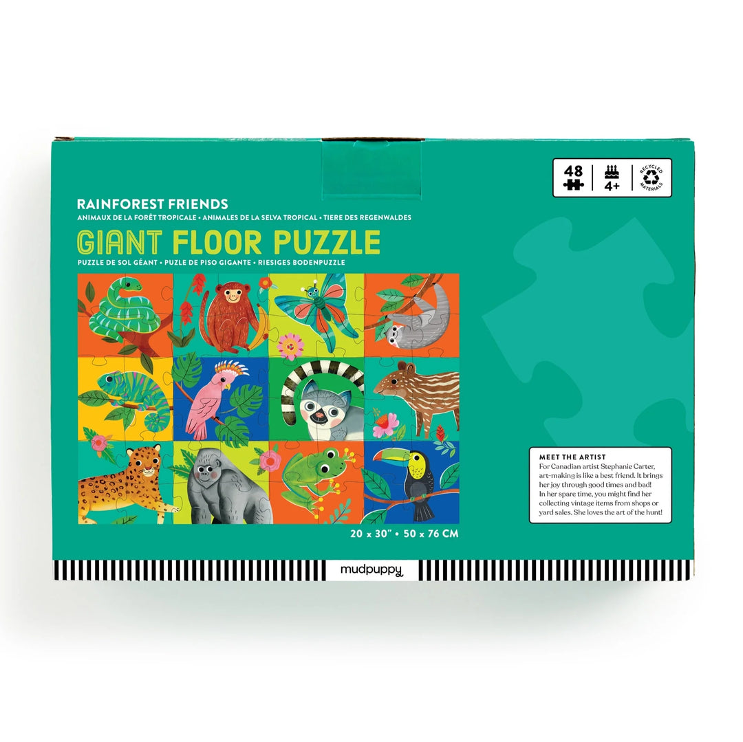 Mudpuppy | Giant Floor Puzzle | Rainforest Friends | 48 stukjes | 4+