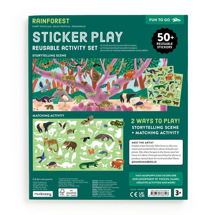Mudpuppy | Herbruikbare Stickeractiviteitenset | Regenwoud | 3+