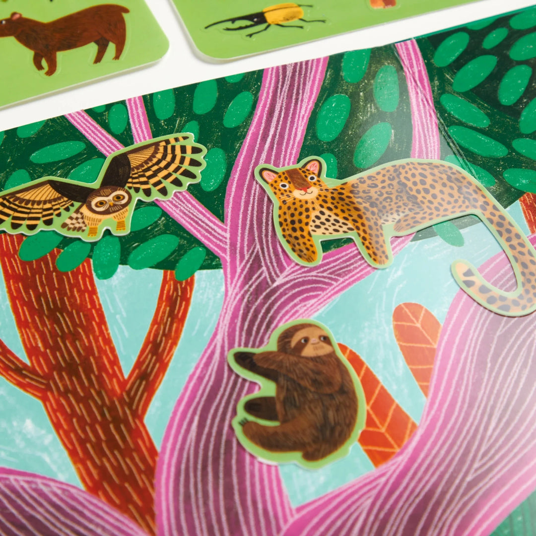 Mudpuppy | Herbruikbare Stickeractiviteitenset | Regenwoud | 3+