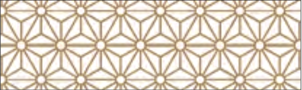 Muster des mt Washi-Tapes Asanoha sinchu: ein geometrisches Sternmuster in Gold