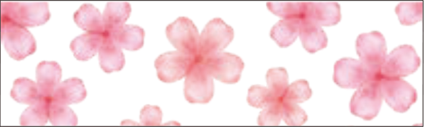 Muster des mt Washi-Tapes Sakura: rosafarbene Blüten auf hellem Hintergrund