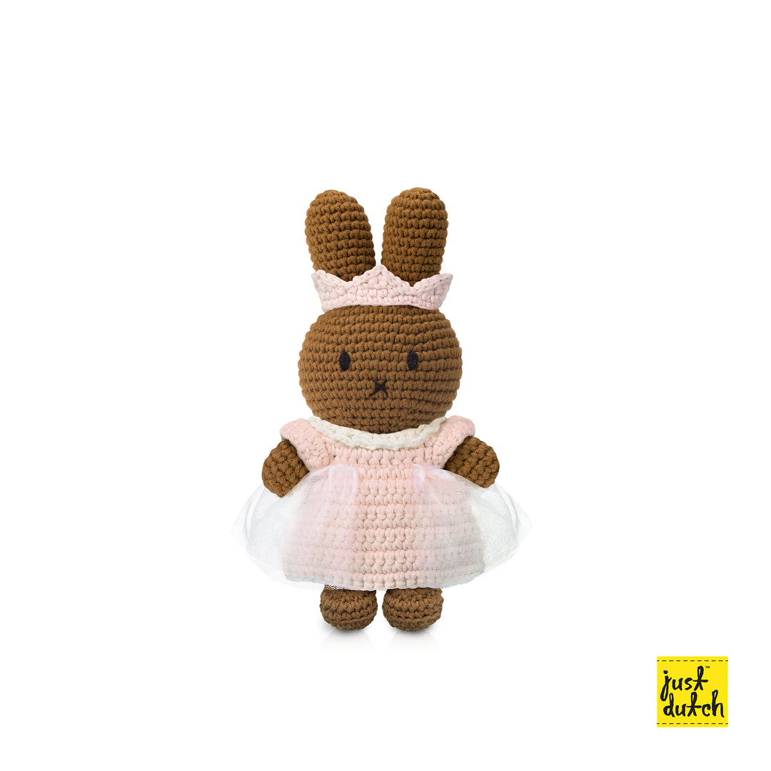 Gehaakte Knuffel | Nina | Pastel Roze Prinsessenoutfit | 25 cm | 100 % Cotton | 3+
