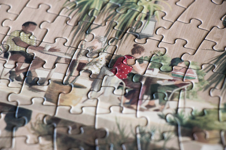 Close-up of the completed Gravity puzzle