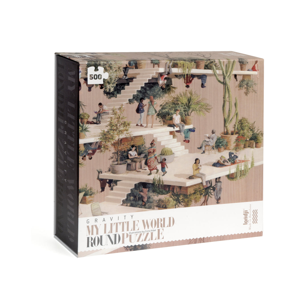 Box of the round Londji Gravity 500-piece puzzle
