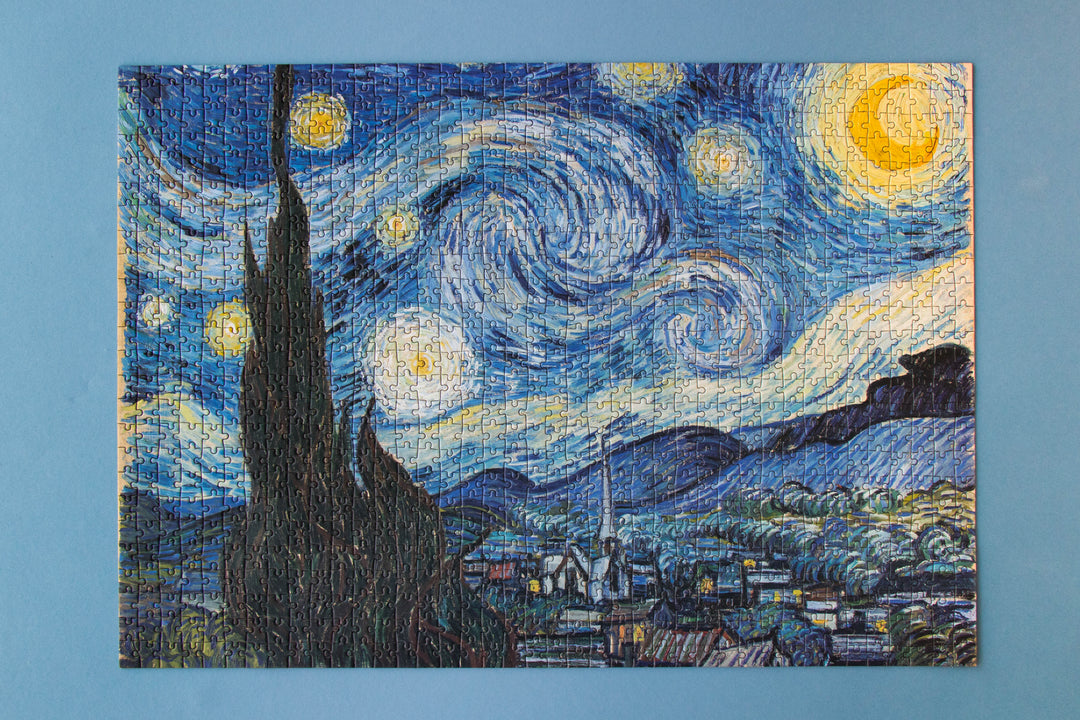 Completed Londji puzzle of The Starry Night by Vincent van Gogh